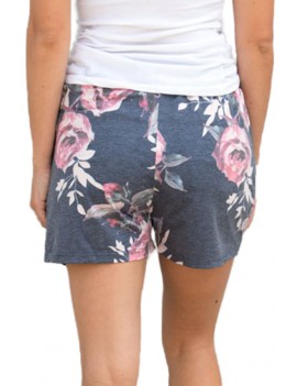 Flush Floral Print Charcoal Casual Shorts