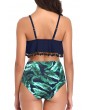 Green Print High Waist Swimsuit