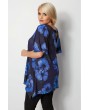 Black And Cobalt Blue Floral Plus Size Top