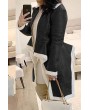 Lovely Casual Asymmetrical Patchwork Black Coat