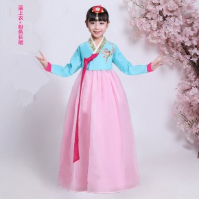 Colorful Children's Princess Dress For Party Traditional Korean Girls' Dress For 3-12 years Japanese Style Children Kimono