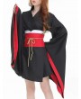 2021 Women's Short Kimono Dress with OBI Belt Gothic Lolita Yukata Robe Japanese Traditional Kimono Cosplay Fancy Dress