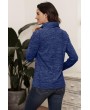 Blue Quarter Zip Pullover Sweatshirt
